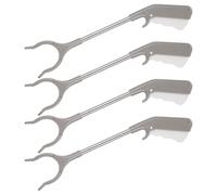 IMIKEYA 4 Pièces Pince de Ramassage Ergonomique avec Griffe Antidérapante en Acier Inoxydable pour Préhension de Déchets et Verre Cassé, Séparation Hygiénique, pour Maison et Bureau