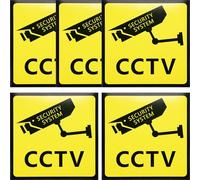 IMIKEYA 5pièces Lot de Autocollants Vidéo Surveillance Panneaux Privés Propriété Interdite Signes de Sécurité Caméra pour Extérieur Avertissement Intrusion