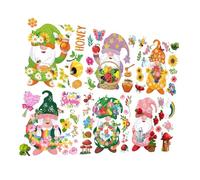 IMIKEYA Autocollants pour Fenêtre en Pvc de Printemps 6 Feuilles Décoratives Nain et Insectes Volants, Électrostatiques, Faciles à Poser Décoration de Maison