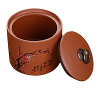 IMIKEYA Boîte à Thé en Céramique Hermétique avec Couvercle Motif Meilanzhujü Moyenne Taille Récipient à Thé Cuisine Bonbonnière de Stockage Multifonction Accessoire Pratique pour Maison