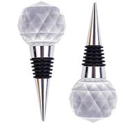 IMIKEYA Bouchons de Vin en Cristal 2pcs Bouchon de Scellage en Alliage et Caoutchouc Accessoire pour Bouteille de Vin Étanchéité