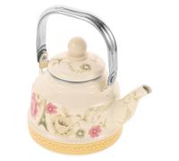 IMIKEYA Bouilloire Émaillée Vintage 1,1l pour Gazinière et Induction, Théière Décorative Élégante Design Simple pour Préparer Thé et Lait
