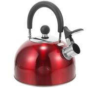 IMIKEYA Bouilloire Sifflante et Chauffe Rapidement 2,5l en Acier Inoxydable avec Poignée Rouge Évite le Débordement pour Amateurs de Thé
