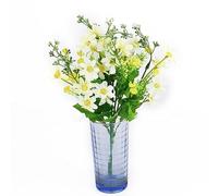 IMIKEYA Bouquet Artificiel de Cinéraires 33cm, Plastique, 22 Têtes | Tissu Soyeux, Usage Maison et Fête, Blanc et Jaune, Décoration de Fleur pour
