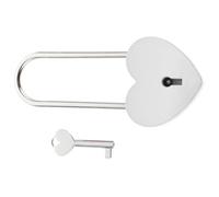 IMIKEYA Cadenas Léger et Facile à Transporter de Cœur Blanc en Alliage de Zinc Protège Vos Objets de Valeur pour Mariage et Voyage