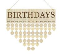 IMIKEYA Calendrier Mural et Style Nordique en Bois Rappel D'anniversaire et Calendrier Perpétuel, Décoration Suspendue Beige pour Famille et Occasions Spéciales Occasions Spéciales