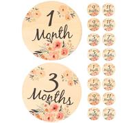 IMIKEYA Cartes Étapes en Bois pour Bébé 18pcs, Signes des Mois Légers et Portables, Accessoires Photo pour -né, Décoration DIY pour Souvenirs de Croissance