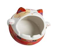 IMIKEYA Cendrier Décoratif en Céramique Rouge de Chat, Accessoire Innovant Maison, pour Garder Le Salon Propre Pendant Noël