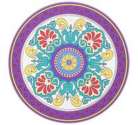 IMIKEYA Coussin de Bol Sonore Brodé pour Tapis Arrondi en Pvc pour Bol Chantant Résistant à L'usure Motif Floral Élégant