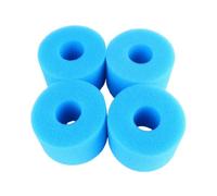 IMIKEYA Cylindres en Mousse Bleue pour Filtration Piscine, Lot de 4 Pièces, Éponge Solide Améliorant la Filtration Biologique pour Jeunes Poissons et Crevettes