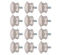 IMIKEYA Embouts de Tringle à Rideaux Ronds Argenté en Plastique, Lot de 6pcs avec Vis M5, Installation Facile, Résiste la Déformation, pour Tringle de 5/8 Pouce, Décoration Classique