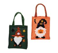 IMIKEYA Lot de 2 Paquet en Lin pour Bonbons D'halloween, Pochettes Portables Pratiques Design Créatif, pour Fêtes en Famille Classe