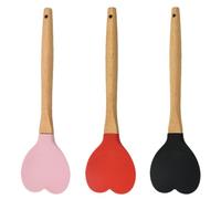 IMIKEYA Lot De 3 Spatules En Silicone En Forme De Cœur Cuillère Spatule Cuisine Pour Ustensiles Antiadhésifs Mélange Grattage Pâtisserie Manche Ergonomique Résistantes À La Chaleur