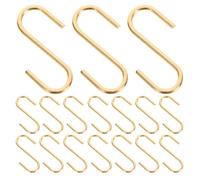 IMIKEYA Lot de 50 Crochets Métalliques en Acier Forme S Dorés pour Suspendre Clés et Outils, Surface Polie, Design Compact Maison Voyage