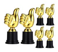 IMIKEYA Lot de 6 Trophées Décoratifs en Plastique Couleur Or, Forme Pouce, Modèle Créatif pour Compétition Éducative Garçon et Filles