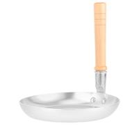 IMIKEYA Mini Poêle à Œufs en Acier Inoxydable Manche Vertical en Bois, Portable et Facile à Utiliser Cuisine Japonaise Professionnelle et Maison