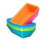 IMIKEYA Moule à Genoise Silicone Lot de 12 Pièces pour Pâtisserie, Résistant et Facile à Ranger, Cuisson de Cakes et Mousses Classique Couleur Aléatoire