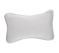 IMIKEYA Oreiller de Bain Cervical Gris 3D en Maille Respirante avec 2 Ventouses Antidérapantes, Coussin de Soutien pour Tête, Cou et Épaules Compatible Types, Spa et D’Angle