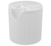 IMIKEYA Organisateur de Pinceaux de Maquillage et Porte-stylo de Bureau Blanc en Pp Structure Compartimentée, Design à Grosse Ouverture, Multifonction et Facile à Utiliser pour Bureau