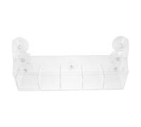 IMIKEYA Organisateur de Réfrigérateur à Ventouses en Acrylique Transparent 33 CM 5 Séparateurs Amovibles - Étagère de Rangement pour Bouteilles Bocaux et Condiments - Support Mural et