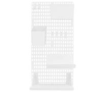 IMIKEYA Organisateur Mural Étagère Légère Bords Lisses sans Perforation à Panneaux Perforés en Plastique Blanc Rangement Simple et Pratique pour Bureau et Maison