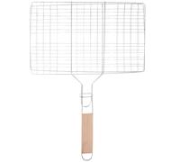 IMIKEYA Panier à Griller pour Barbecue en Fer Argenté, Poignée Ergonomique | Légumes et Poisson, Usage Pique-niques et Camping, Surface Lisse, Conçu Usage Extérieur Solide Couleur Aléatoire