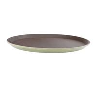 IMIKEYA Plateau de Service Plateau de Collations Rond Antidérapant en Marron, Usage Alimentaire et Rangement D’objets Divers, pour Café, Bar et Hôtel