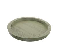 IMIKEYA Plateau Décoratif en Bois Rond Vert 28,5cm Cuisine | Style Ferme, Bords Lisses, Support Fiable, Usage Polyvalent, pour Thé et Fruits, Facile à Porter
