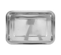 IMIKEYA Plateau en Acier Inoxydable 32x22cm Bords Lisses et Finition Miroir, Plaque de Cuisson Plate pour Fruits et Légumes, Usage Vétérinaire Professionnel