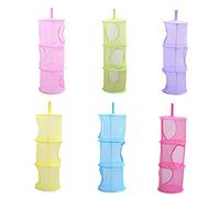 IMIKEYA Pochette De Rangement Jouet Suspendue En Maille à Compartiments Pour Chambre Garçon Fille Et Rangement De Vêtements (rose)