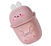IMIKEYA Poubelle Mignonne En Forme De Lapin - Poubelle De Bureau - Mini Poubelle Créative Avec Couvercle Pivotant - Petit Bac De Rangement En Plastique Pour Comptoir Table Bureau Chambre