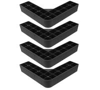 IMIKEYA Rehausseurs de Meubles Pieds en L Noir en Plastique, 4 Pièces | Cadre de Lit, Réfrigérateur et Machine à Laver, Rangement sous Lit, Structure Pratique, Protège le Sol