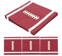 IMIKEYA Serviettes Jetables Légères et Uniques en Papier Marron Lot de 20 Motif Football pour Fêtes D'anniversaire et Soirées à Thème Rugby