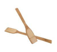 IMIKEYA Spatules pour Confiture en Bambou 2pcs Tête Incurvée Large et Manche Confortable, pour Cuisiner et Réduire la Fatigue du Poignet