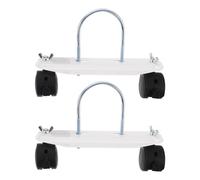 IMIKEYA Support à Roulettes Blanc pour Radiateur à Bain D'huile Électrique, Lot de 2 Pièces en Plastique et Fer, Mobilité Aisée avec Frein, pour Chambre et Maison