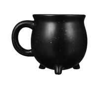 IMIKEYA Tasse à Café Design Créatif et Original 450ml en Céramique Noire Style Chaudron de Sorcière Halloween pour Maison et Restaurant