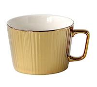 IMIKEYA Tasse à Café en Céramique Blanche 250ml Revêtement Doré, Design Nordique Élégant et Simple, Maison Café