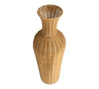IMIKEYA Vase Décoratif Imitation Rotin pour Fleurs Séchées, Grand Vase à Poser au Sol, Design Élégant Rustique Tressé, pour Salon et Petits Espaces