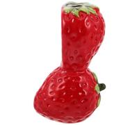 IMIKEYA Vase en Céramique Rouge de Fraise pour Fleurs, Décor de Table Moderne et Mignon, Qualité Stable, pour Chambre et Étagère Décorative