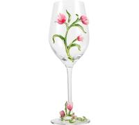 IMIKEYA Verre à Vin Gobelet Créatif et Stylé Motif Floral Élégant Tulipe en Verre 350ml pour Décoration et Rangement de Whisky en Fête
