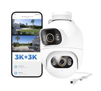 IMILAB 10MP (5MP+5MP) Caméra Surveillance Extérieure Filaire, Double Objectif WiFi Camera Exterieur 360° Rotation, Work w/Xiaomi Home App, Vision Nocturne, Audio Bidirectionnel-EC6 Dual 3K+3K