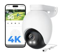 IMILAB 4K 8MP Caméra de Surveillance Extérieure Filiaire, WiFi 2,4/5GHz, Caméra Sécurité 360° avec Détection Personne & Véhicule, Étanche, Enregistrement Continu 24/7, sans Abonnement(EC6 Pro)