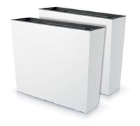 IMJ-Global - 2 Jardiniere Exterieur Grande Taille 77x23,5x68,7cm, Pot de Fleur 100 litres (Insert de 27 litres) Bac a Fleurs Exterieur Intérieur en Plastique Résistant aux Intempéries (Blanc)