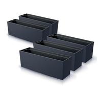 IMJ-Global - 5 Jardiniere Exterieur Grande Taille 77x23,5x24,6cm, Pot de Fleur 40 litres (Insert de 27 litres) Bac a Fleurs Exterieur Intérieur en Plastique Résistant aux Intempéries (Noir)