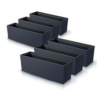 IMJ-Global - 6 Jardiniere Exterieur Grande Taille 77x23,5x24,6cm, Pot de Fleur 40 litres (Insert de 27 litres) Bac a Fleurs Exterieur Intérieur en Plastique Résistant aux Intempéries (Noir)