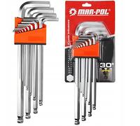 IMJ-Global Lot de 12 clés Allen 1,5-14 mm mâles en acier CrV longues hexagonales pliées 30°