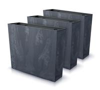 IMJ-Global - Pot de Fleur Interieur Exterieur Beton Effect (58x18x 49,8 cm - 44 litres) Bac Plastique Rectangulaire pour Plante. Pots de Fleurs pour Décorer la Maison ou être Exposé à l'Extérieur