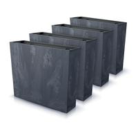 IMJ-Global - Pot de Fleur Interieur Exterieur Beton Effect (58x18x 49,8 cm - 44 litres) Bac Plastique Rectangulaire pour Plante. Pots de Fleurs pour Décorer la Maison ou être Exposé à l'Extérieur