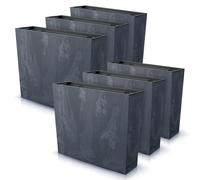 IMJ-Global - Pot de Fleur Interieur Exterieur Beton Effect (58x18x 49,8 cm - 44 litres) Bac Plastique Rectangulaire pour Plante. Pots de Fleurs pour Décorer la Maison ou être Exposé à l'Extérieur