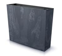 IMJ-Global Pot de fleurs rectangulaire Urbi Case Beton Effect en plastique 58 x 18 x 49,8 cm pour intérieur extérieur noir 44 litres design moderne